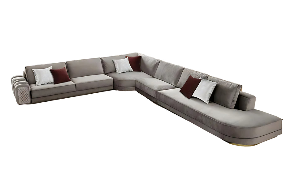 Modular Velvet L-Shaped Sectional Sofa