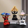 Charming Dog Statue With Metal Tray / Ruchi