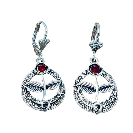 Rose Flower Design Crystal Metal Earrings / Ruchi