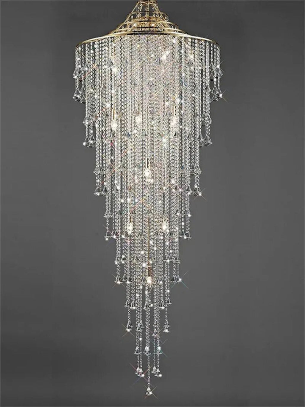 Modern LED Crystal Chandelier For Staircase / Ruchi