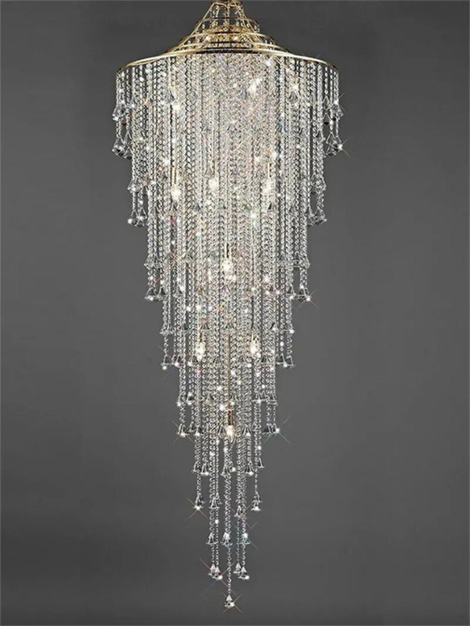 Modern LED Crystal Chandelier For Staircase / Ruchi