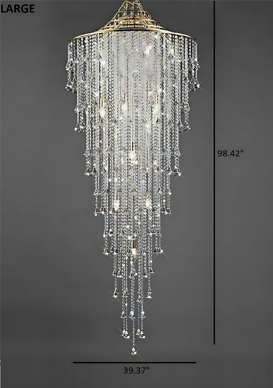 Modern LED Crystal Chandelier For Staircase / Ruchi