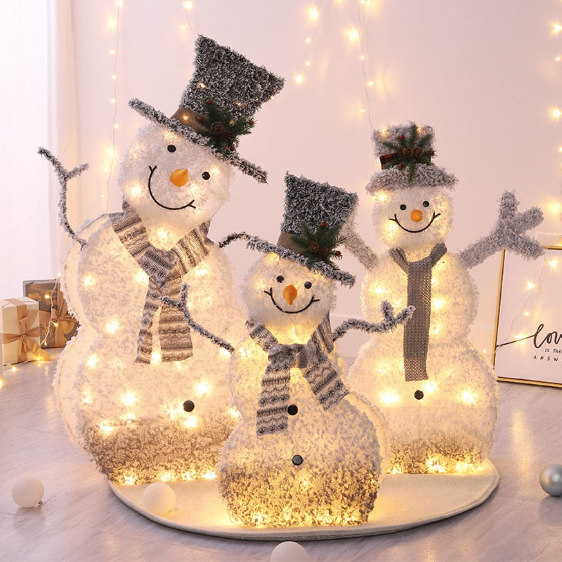 Christmas Snowman Metal Decorations With LED / Ruchi