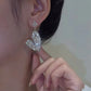 Elegant Heart Shape Crystal Metal Drop Earrings / Ruchi