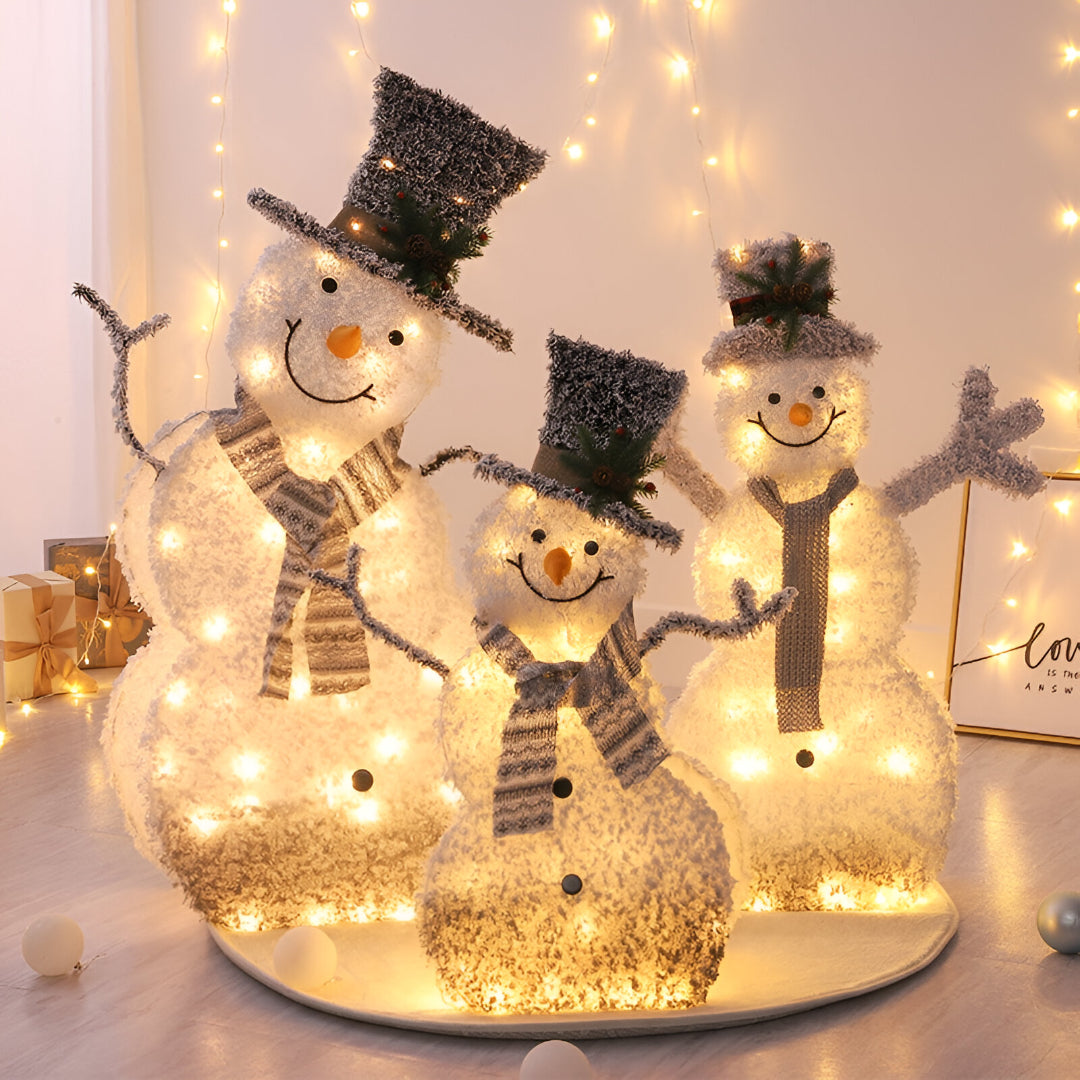 Christmas Snowman Metal Decorations With LED
