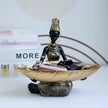 African Lady Resin Showpiece With Leaf Bowl / Ruchi