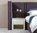 Luxurious U Shaped Headboard Velvet Upholstered Bed / Ruchi