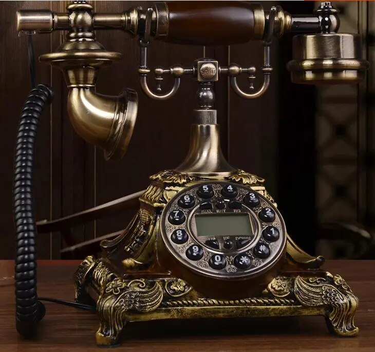 Carved Vintage Rotary Dial Phone / Ruchi