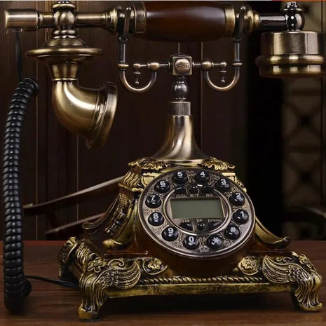 Carved Vintage Rotary Dial Phone / Ruchi