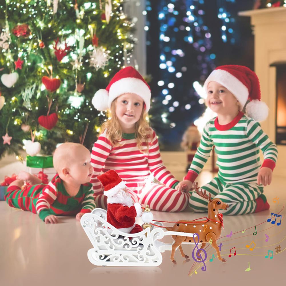 Christmas Santa Claus Elk Sled Electric Toy / Ruchi