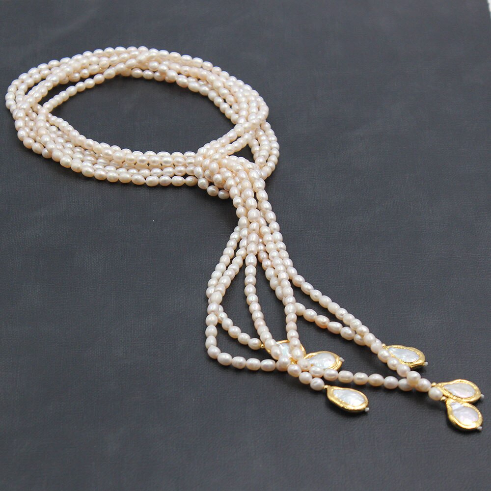 Lariat Pearl Necklace For Women / Ruchi