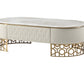 Modern Marble Coffee Table With Leather Upholstery / Ruchi 