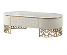 Modern Marble Coffee Table With Leather Upholstery / Ruchi