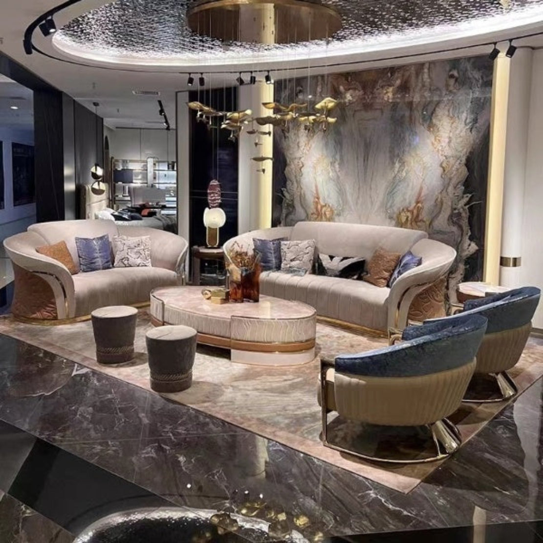 Italian Velvet Fabric Sofa Set / Ruchi