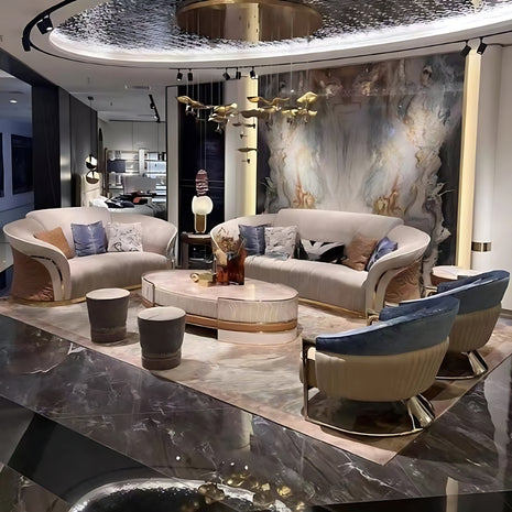 Italian Velvet Fabric Sofa Set / Ruchi