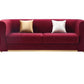 Minimalist Velvet Upholstered 3 Pcs Maroon Sofa Set / Ruchi