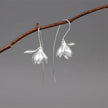 Magnolia Flower Design Metal Drop Earrings / Ruchi