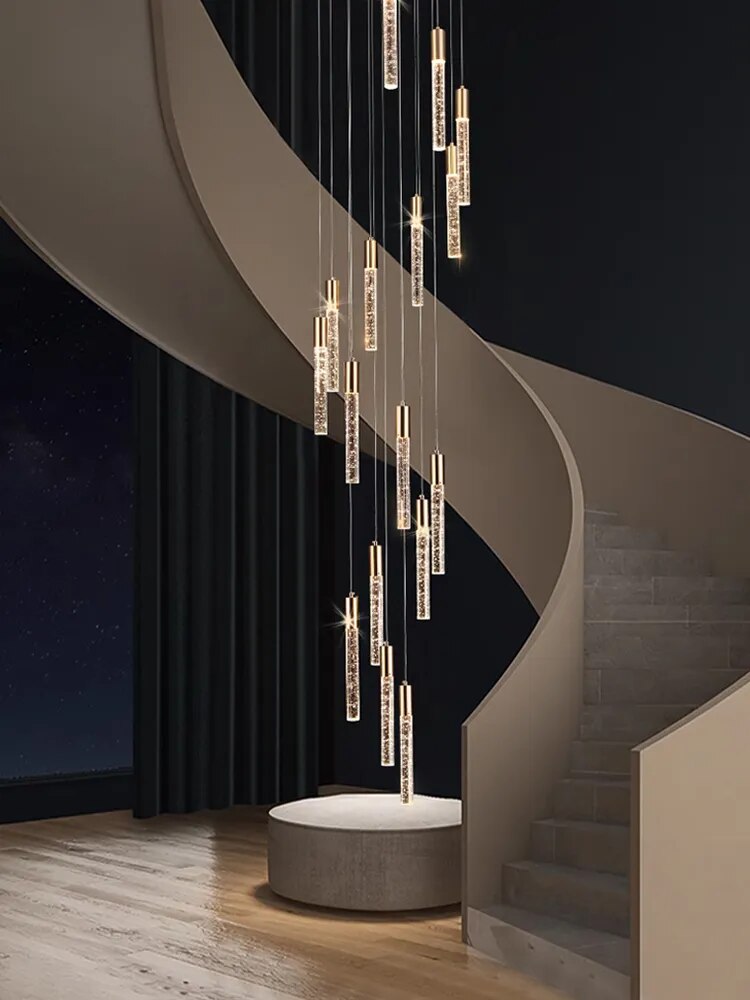 Elegant Bubble Tube Design Golden Pendant Light / Ruchi