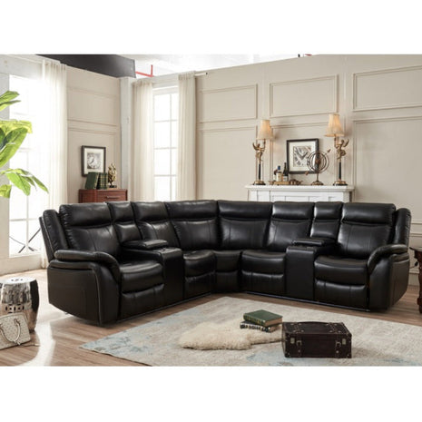 Leather Power Recliner LED Sectional Sofa  / Ruchi