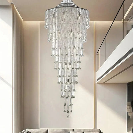 Modern LED Crystal Chandelier For Staircase / Ruchi