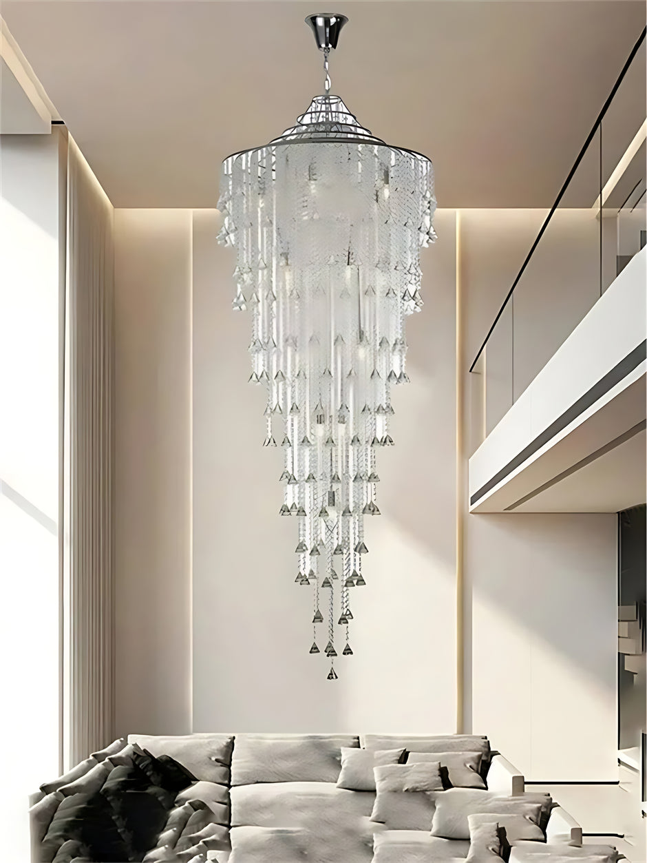 Modern LED Crystal Chandelier For Staircase / Ruchi