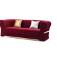 Minimalist Velvet Upholstered 3 Pcs Maroon Sofa Set / Ruchi
