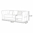 Minimalist Velvet Upholstered 3 Pcs Maroon Sofa Set