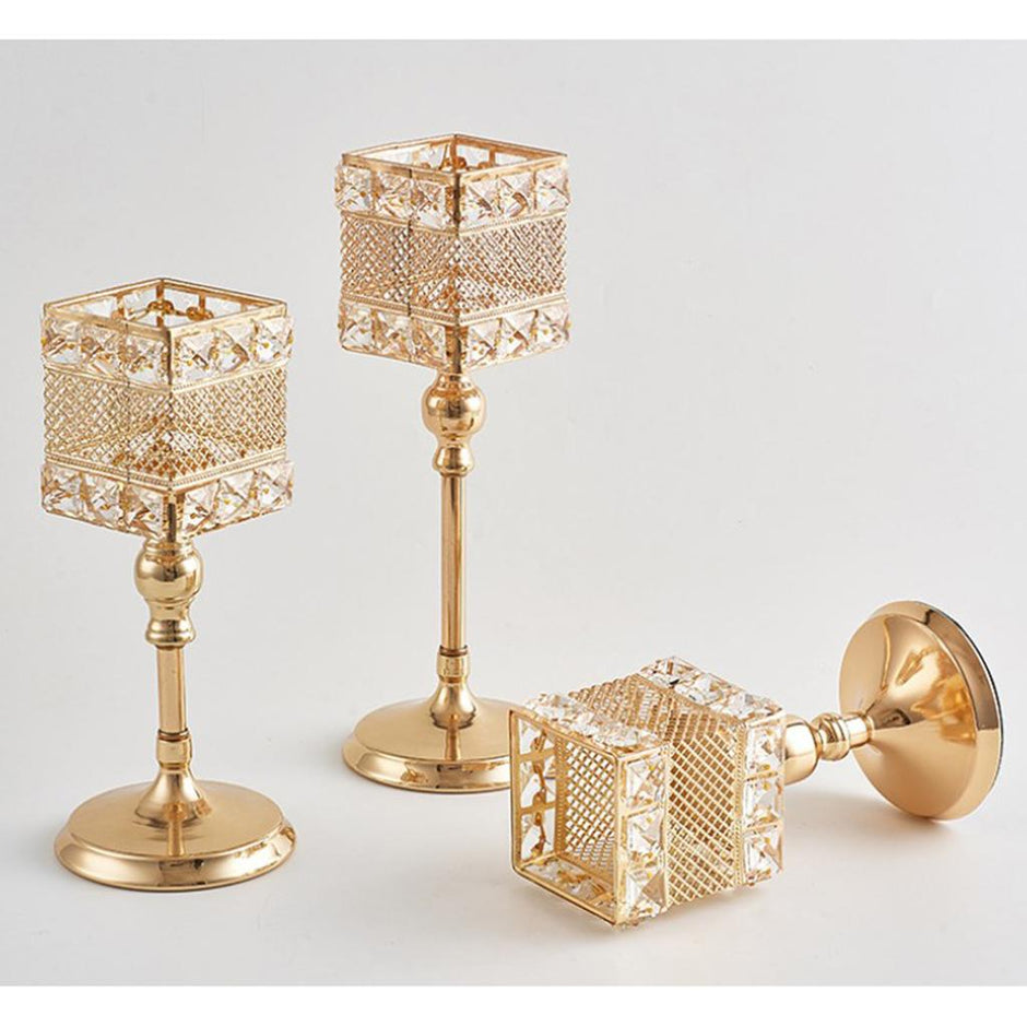 Vintage Square Metal Candle Holder / Ruchi