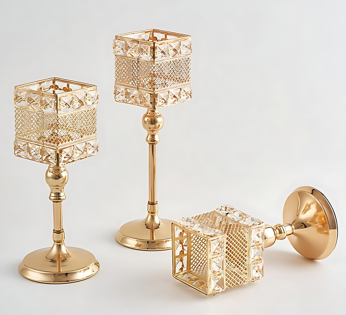 Vintage Square Metal Candle Holder / Ruchi