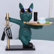 Bulldog Resin Statue With Metal Tray / Ruchi