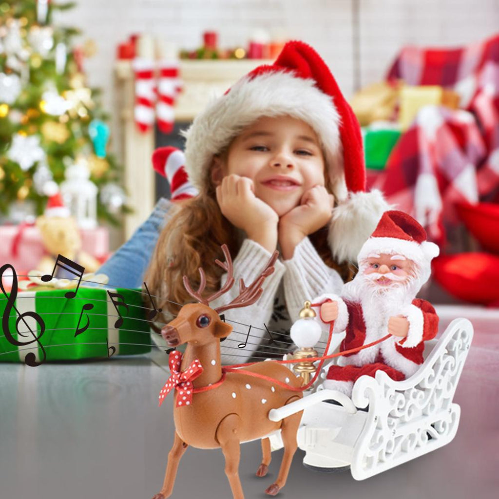 Santa Claus Elk Sled Electric Toy / Ruchi