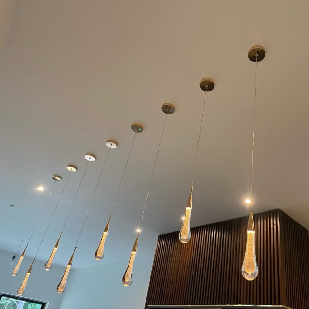 1 Piece Crystal Raindrop Design LED Pendant Light / Ruchi