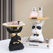 Charming Dog Statue With Metal Tray / Ruchi
