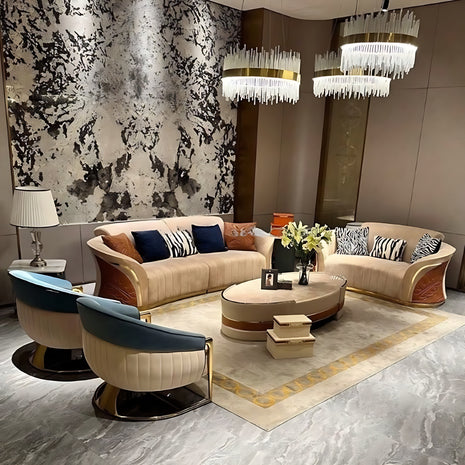 Italian Velvet Fabric Sofa Set / Ruchi