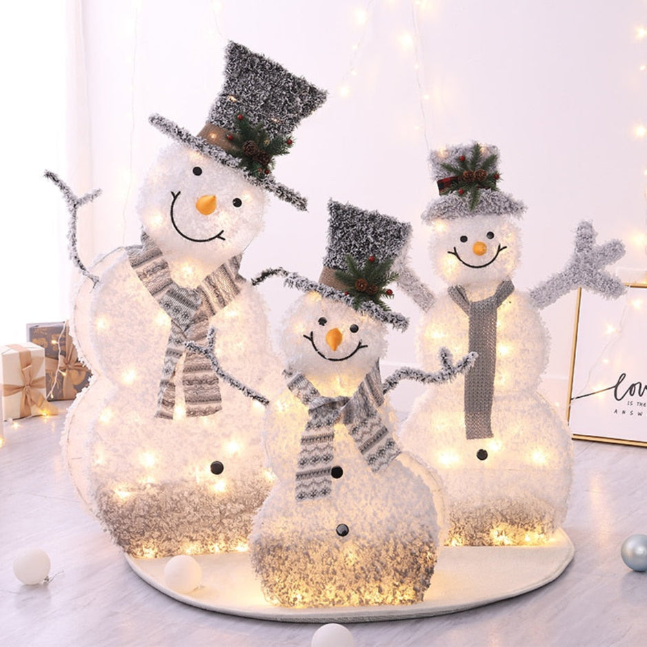 Christmas Snowman Metal Decorations With LED / Ruchi