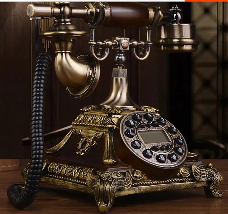 Carved Vintage Rotary Dial Phone / Ruchi