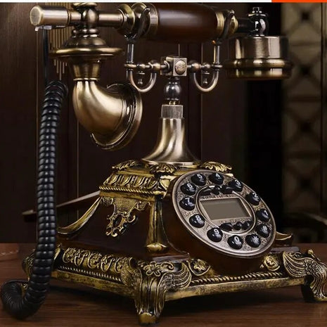 Carved Vintage Rotary Dial Phone / Ruchi