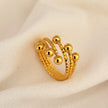 Golden Metal Cuff Bangle And Ring Set / Ruchi