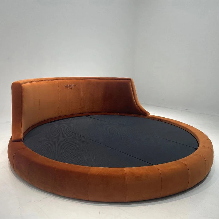 Modern Velvet Upholstered Round Bed / Ruchi