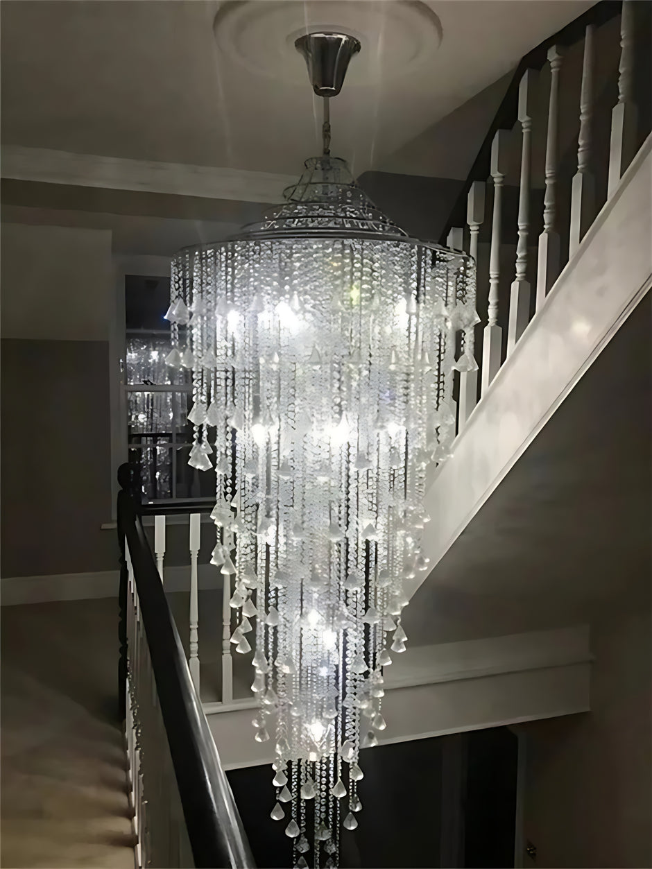 Modern LED Crystal Chandelier For Staircase / Ruchi