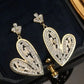 Elegant Heart Shape Crystal Metal Drop Earrings / Ruchi