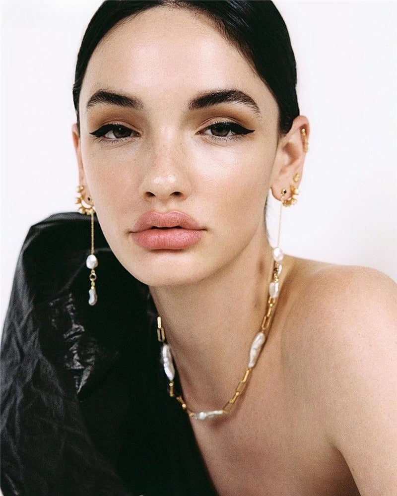 Brass Baroque Pearl Choker Necklace / Ruchi