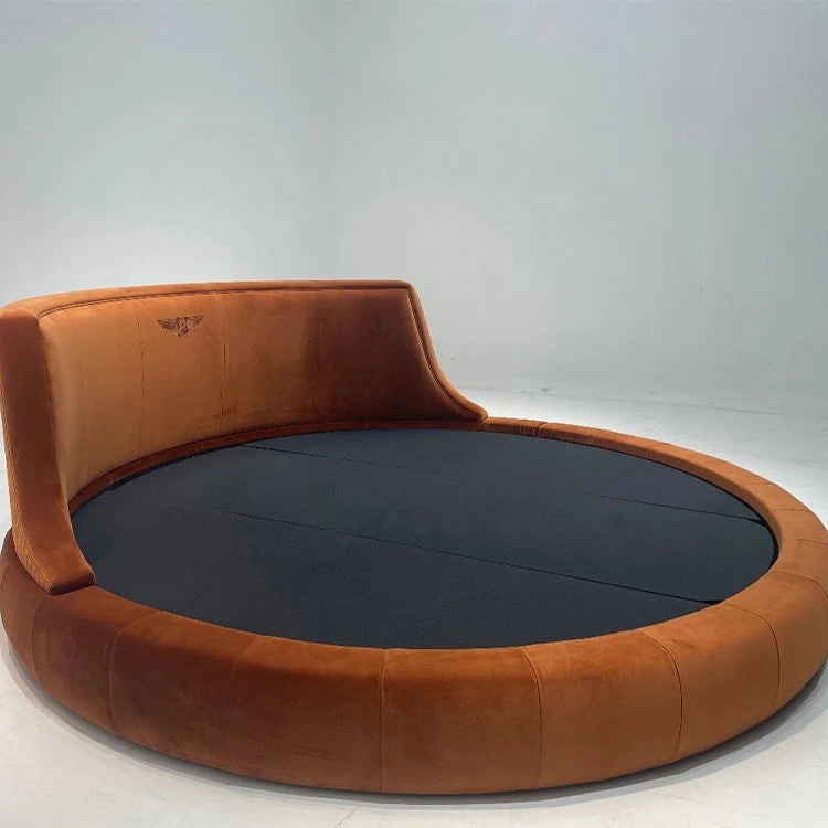 Modern Velvet Upholstered Round Bed / Ruchi