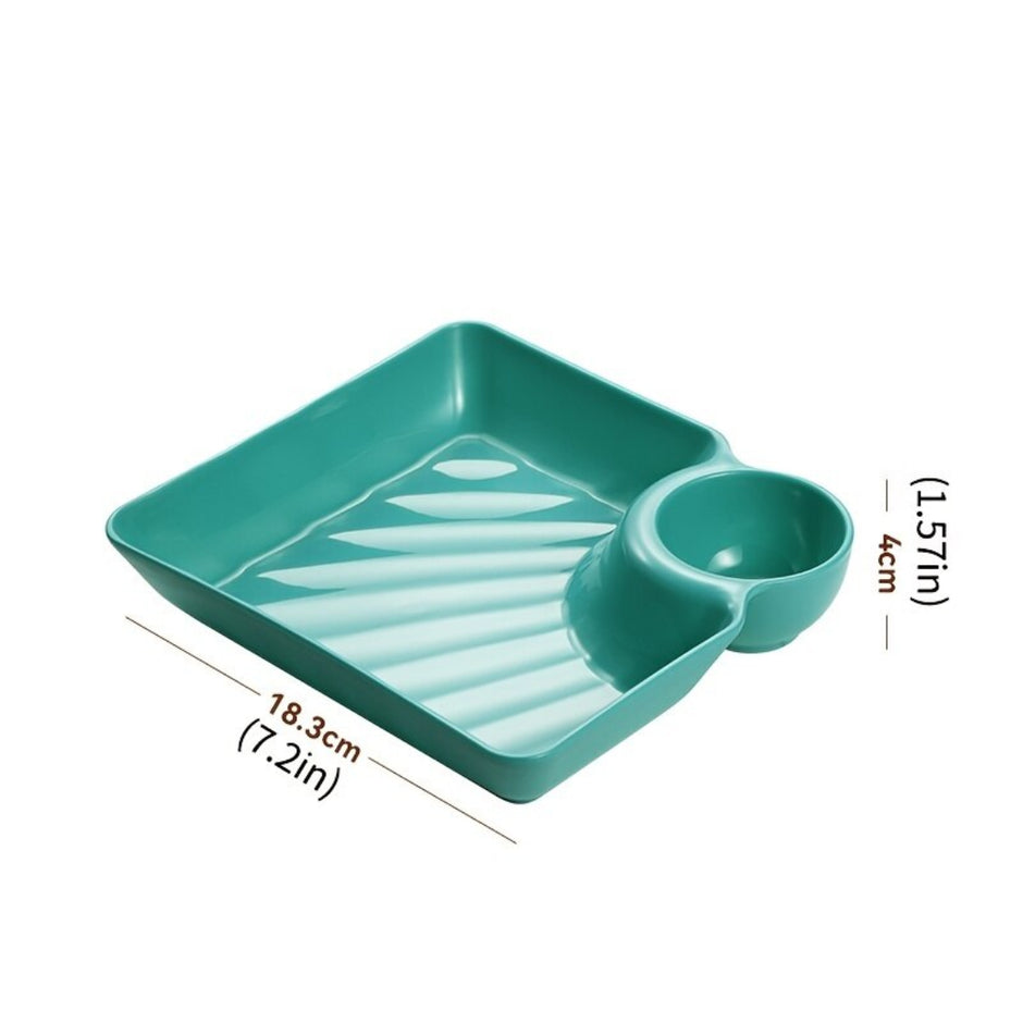 Designer Serving Tray For Snacks With Sauce Holder / Ruchi