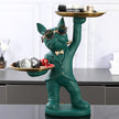 Bulldog Resin Butler Statue With Tray / Ruchi