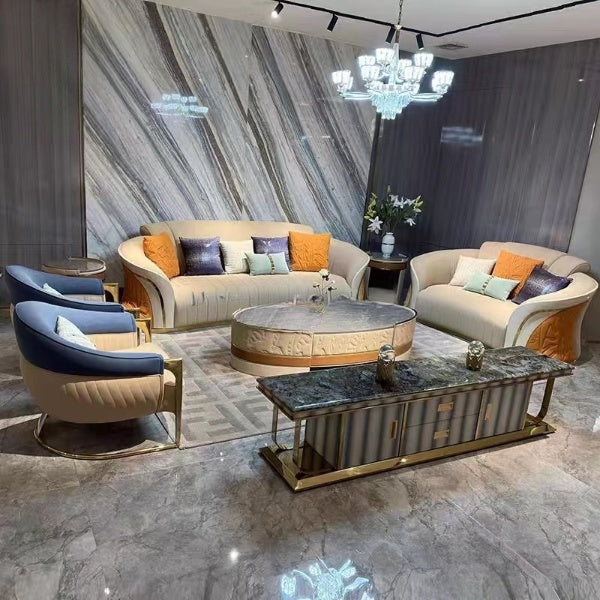 Candy Velvet Fabric Sofa Set