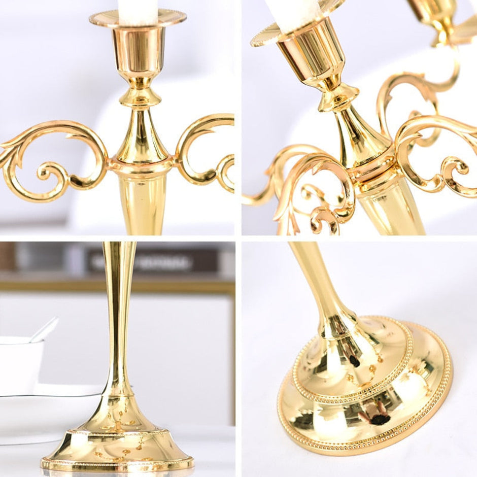 Vintage Metal Candle Holder Pillar / Ruchi