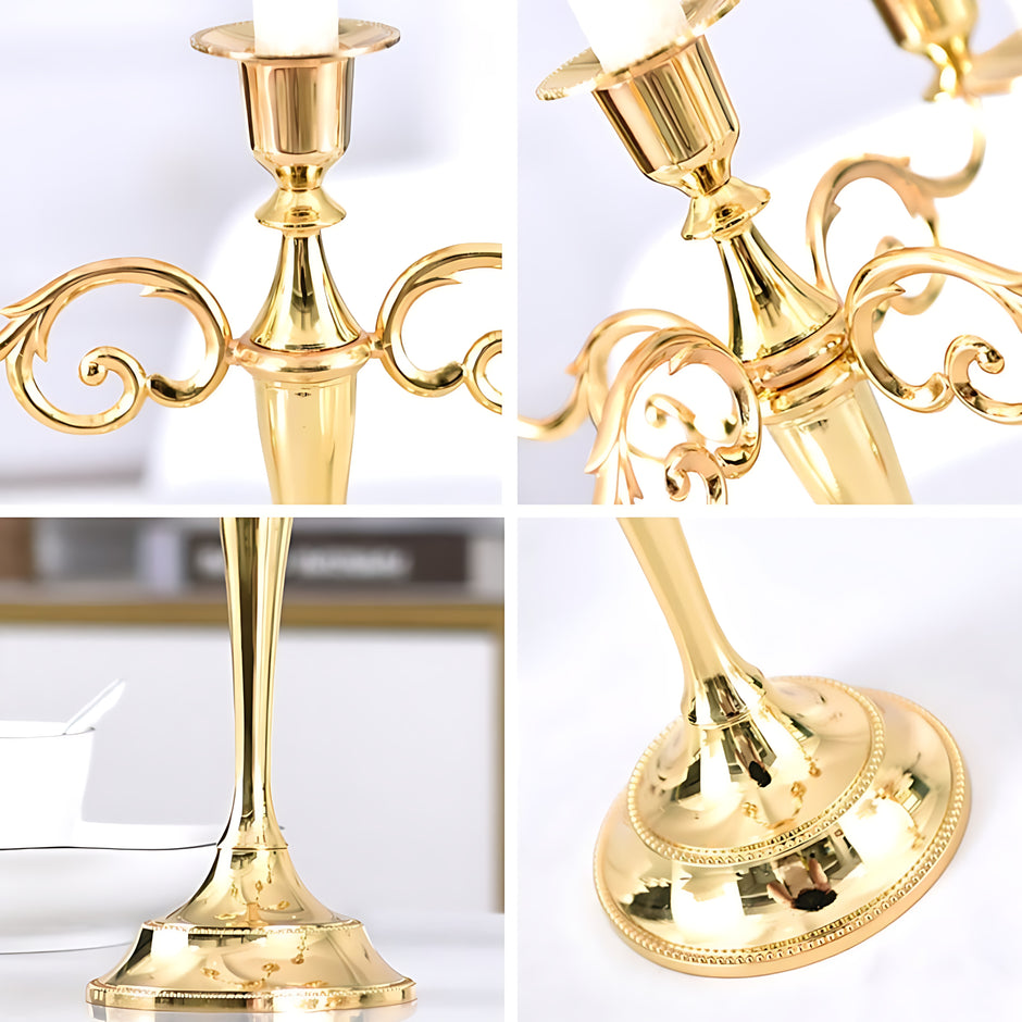 Vintage Metal Candle Holder Pillar / Ruchi