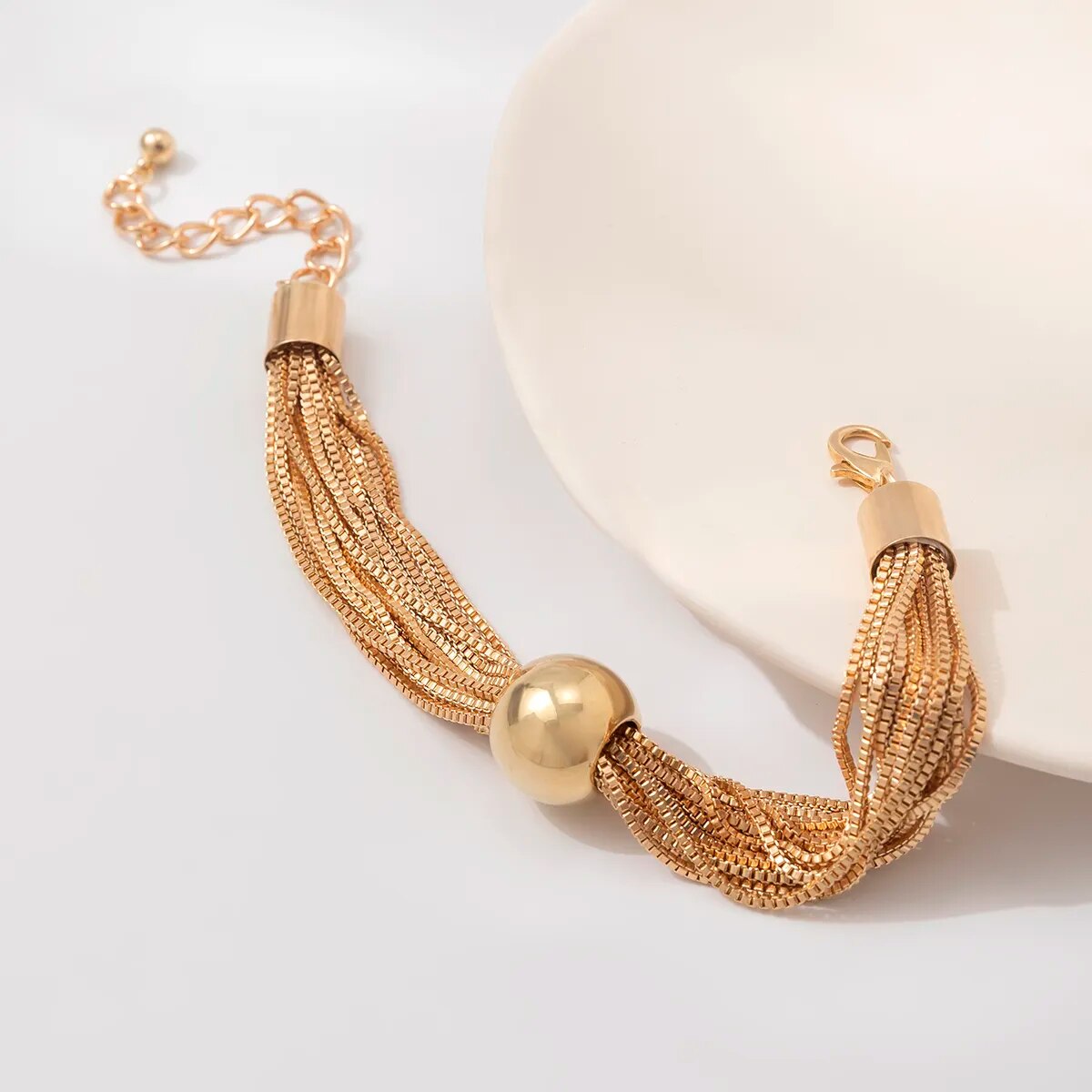 Chunky Multilayer Beaded Chain Bracelet / Ruchi