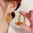 Golden Wide Hoop Metal Drop Earrings / Ruchi